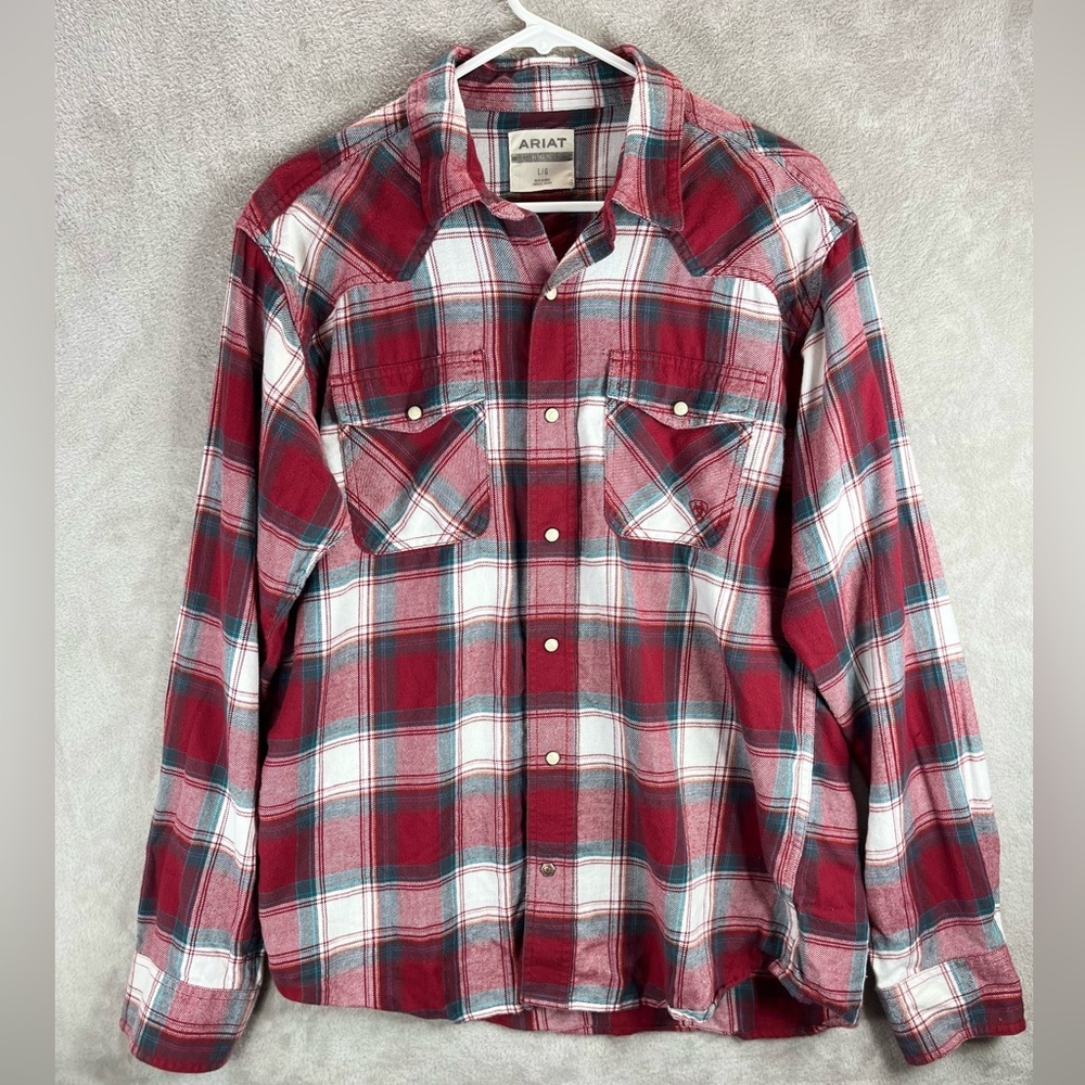 ARIAT Men's Western Shirt Plaid Cotton Retro Fit Button-Down Western Shirt Large